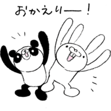 Panda & Rabbit daily life Illustrations sticker #4844177