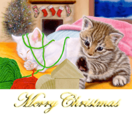 Painting of Kittens 2 sticker #4845108