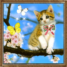 Painting of Kittens 2 sticker #4845112