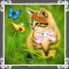 Painting of Kittens 2 sticker #4845113