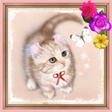 Painting of Kittens 2 sticker #4845114