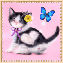 Painting of Kittens 2 sticker #4845116