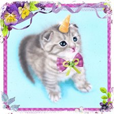 Painting of Kittens 2 sticker #4845118