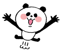 Little girl and panda sticker #4846281