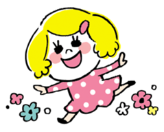 Little girl and panda sticker #4846285