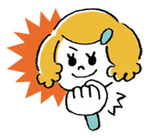 Little girl and panda sticker #4846291