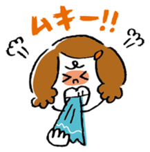 Little girl and panda sticker #4846302