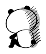 Little girl and panda sticker #4846309