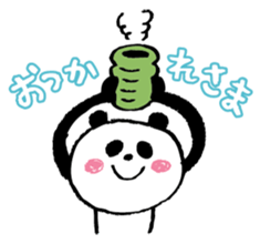 Little girl and panda sticker #4846312