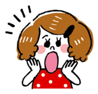 Little girl and panda sticker #4846316