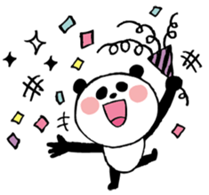 Little girl and panda sticker #4846317