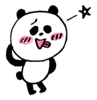 Little girl and panda sticker #4846319