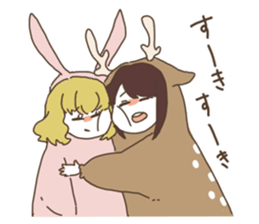 Shikako and company in a forest sticker #4851020