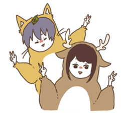 Shikako and company in a forest sticker #4851023