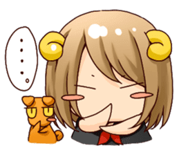 Round horn "Yagiko-san" sticker #4855952