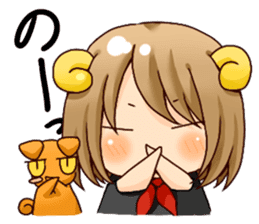 Round horn "Yagiko-san" sticker #4855953