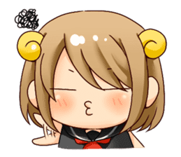 Round horn "Yagiko-san" sticker #4855956