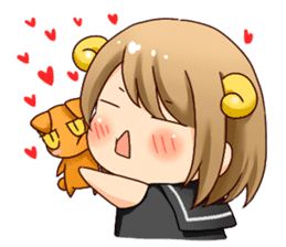 Round horn "Yagiko-san" sticker #4855969