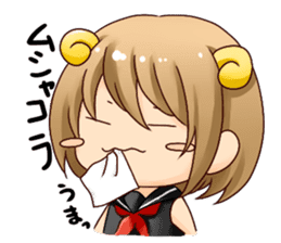 Round horn "Yagiko-san" sticker #4855974