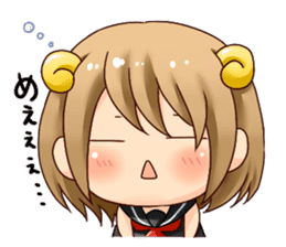 Round horn "Yagiko-san" sticker #4855976