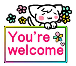 Emoticon cat placard(English) sticker #4864809
