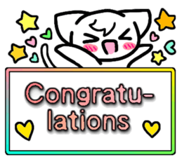 Emoticon cat placard(English) sticker #4864811