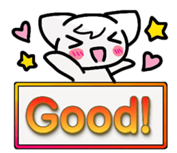 Emoticon cat placard(English) sticker #4864812