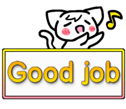 Emoticon cat placard(English) sticker #4864813