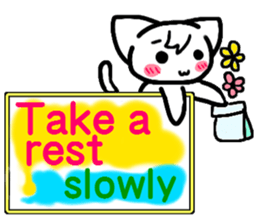 Emoticon cat placard(English) sticker #4864814