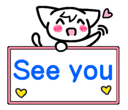 Emoticon cat placard(English) sticker #4864815