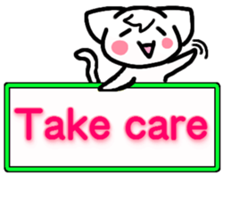 Emoticon cat placard(English) sticker #4864817