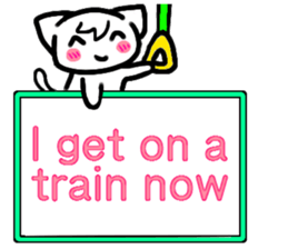 Emoticon cat placard(English) sticker #4864819