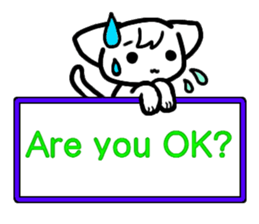 Emoticon cat placard(English) sticker #4864820