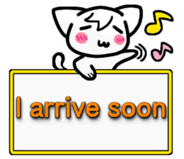 Emoticon cat placard(English) sticker #4864821