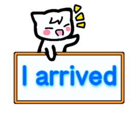 Emoticon cat placard(English) sticker #4864822