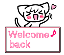 Emoticon cat placard(English) sticker #4864823