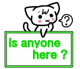 Emoticon cat placard(English) sticker #4864824