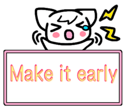 Emoticon cat placard(English) sticker #4864825