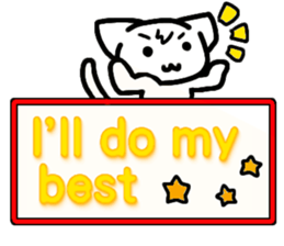 Emoticon cat placard(English) sticker #4864831