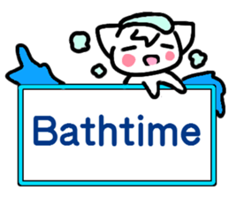 Emoticon cat placard(English) sticker #4864834