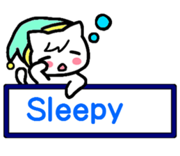 Emoticon cat placard(English) sticker #4864835