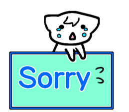 Emoticon cat placard(English) sticker #4864836