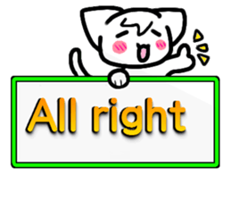 Emoticon cat placard(English) sticker #4864838