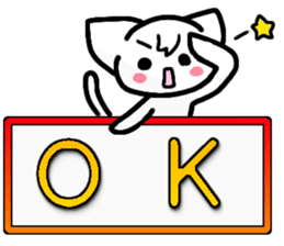 Emoticon cat placard(English) sticker #4864839