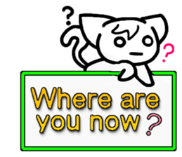 Emoticon cat placard(English) sticker #4864840