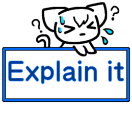 Emoticon cat placard(English) sticker #4864841