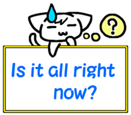 Emoticon cat placard(English) sticker #4864842