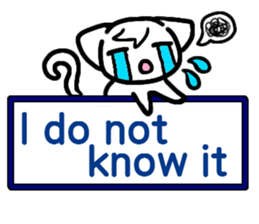 Emoticon cat placard(English) sticker #4864843