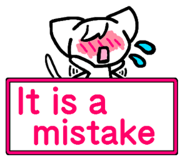 Emoticon cat placard(English) sticker #4864844