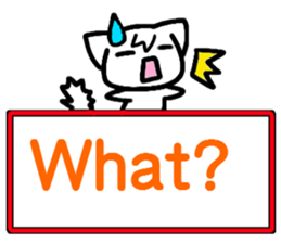 Emoticon cat placard(English) sticker #4864845